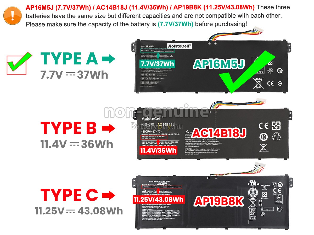 Acer Aspire 3 A314-32 helyettesítő akkumulátor