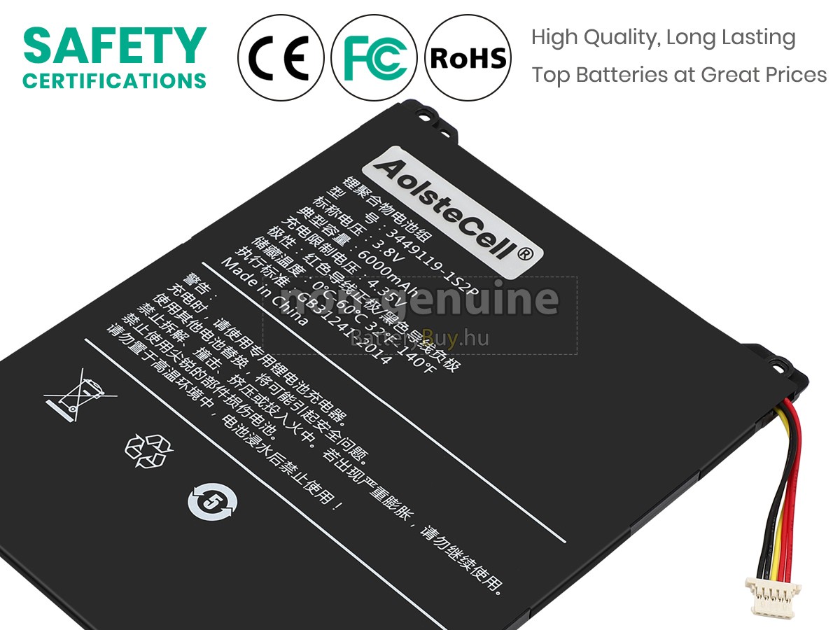 Alldocube 3449119-1S2P helyettesítő akkumulátor