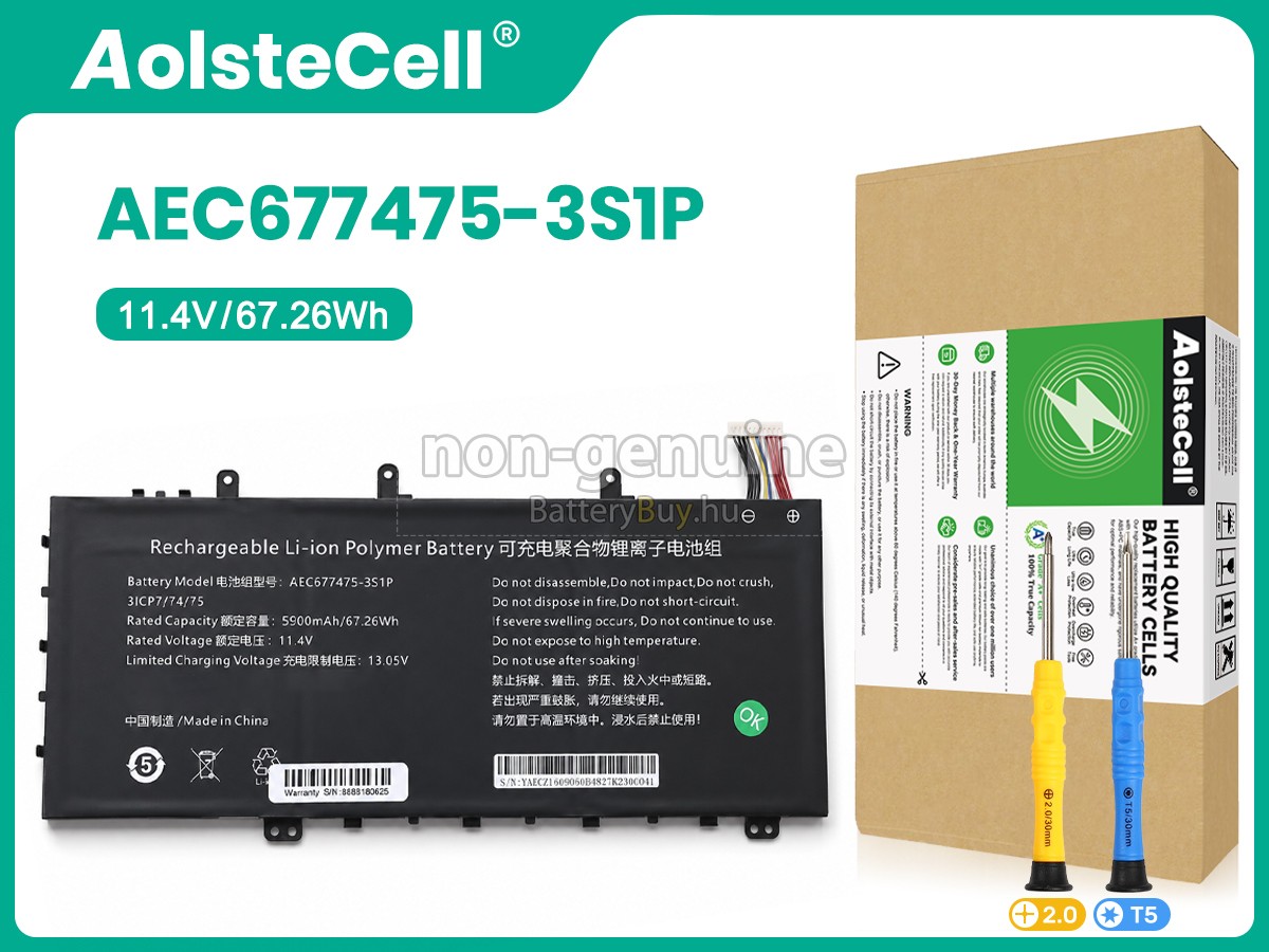 AolsteCell AEC677475-3S1P helyettesítő akkumulátor