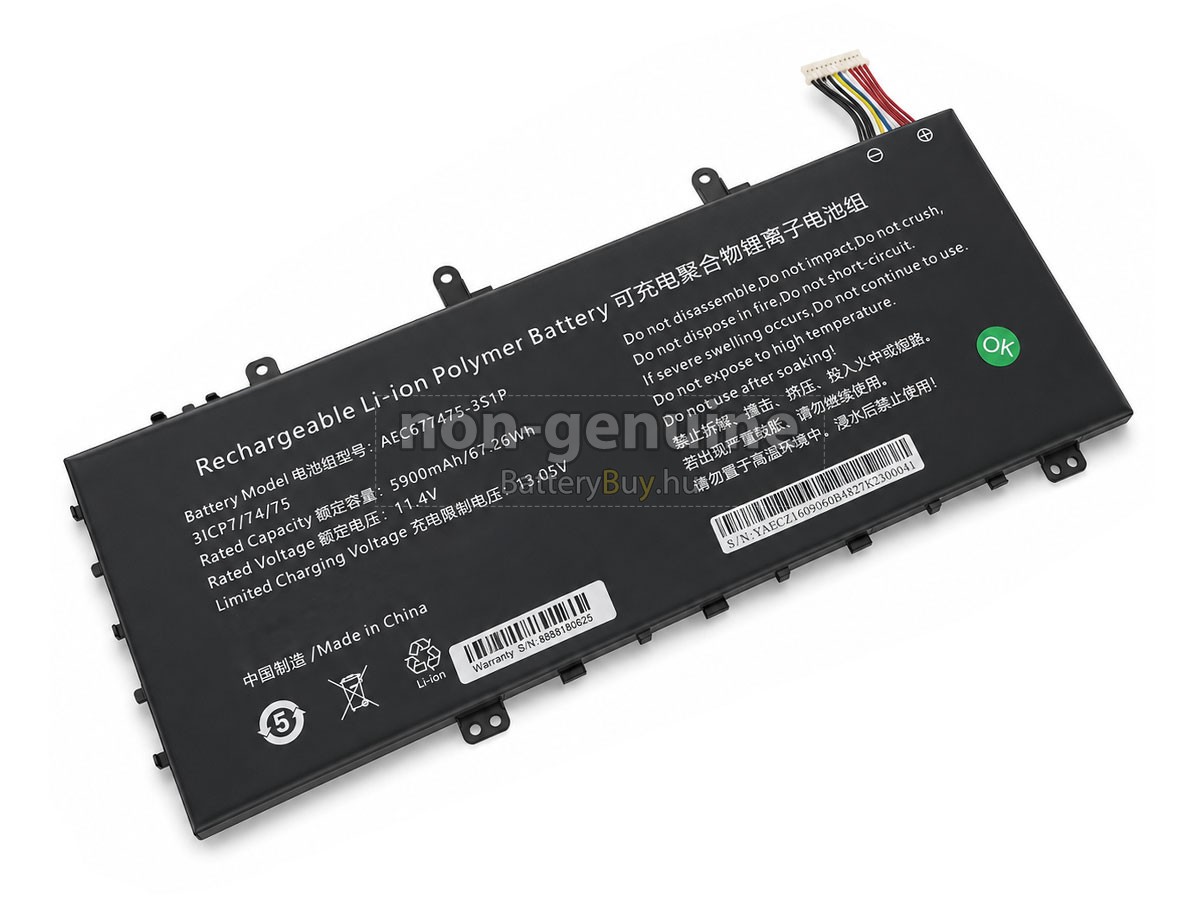 AolsteCell AEC677475-3S1P helyettesítő akkumulátor