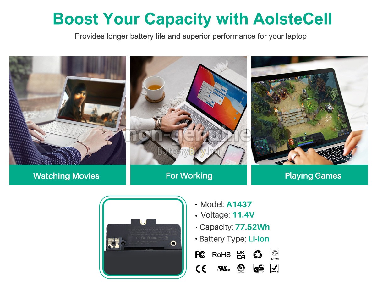 Apple MacBook Pro Core I7 3.0GHZ 13.3 inch Retina A1425(EMC 2672) helyettesítő akkumulátor