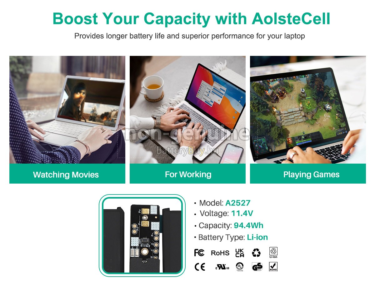 Apple MacBook Pro 16-inch M1 Pro 2021 MK1E3LL/A helyettesítő akkumulátor