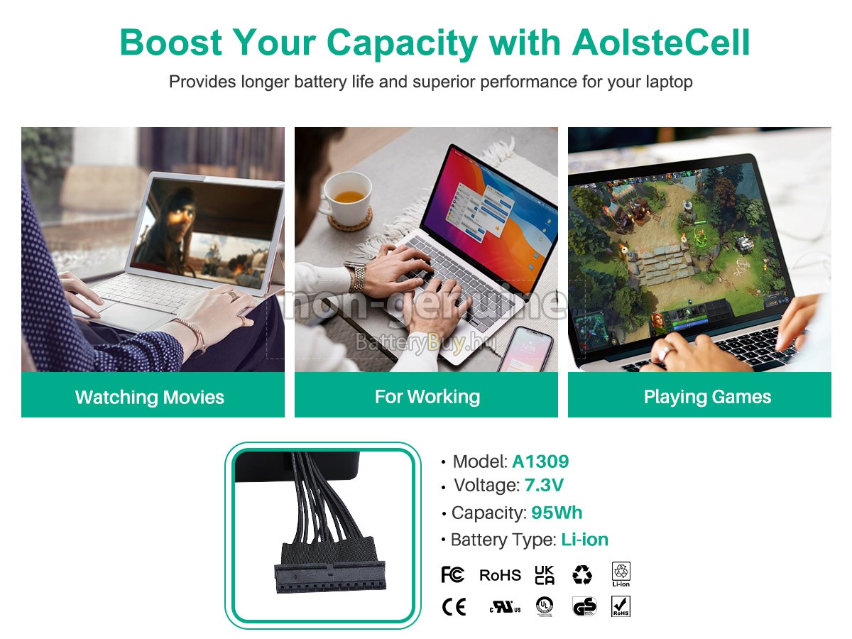 Apple MacBook Pro Core I7 2.8GHZ 17 inch A1297(EMC 2352*) helyettesítő akkumulátor