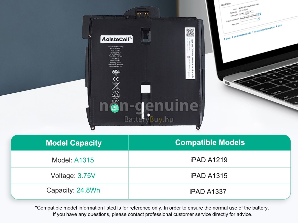 Apple MC496LL/A helyettesítő akkumulátor