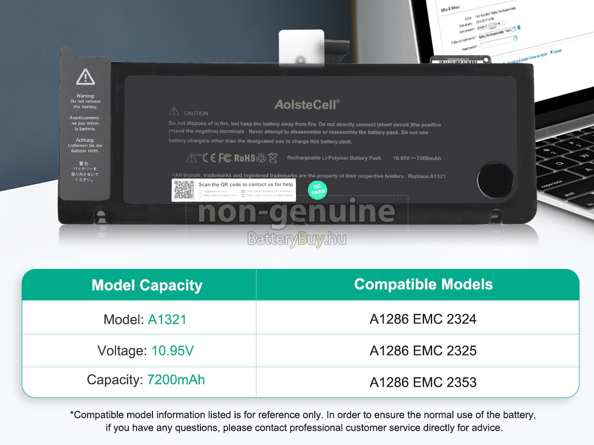 Apple MacBook Pro 15 inch MB986ZP/A helyettesítő akkumulátor