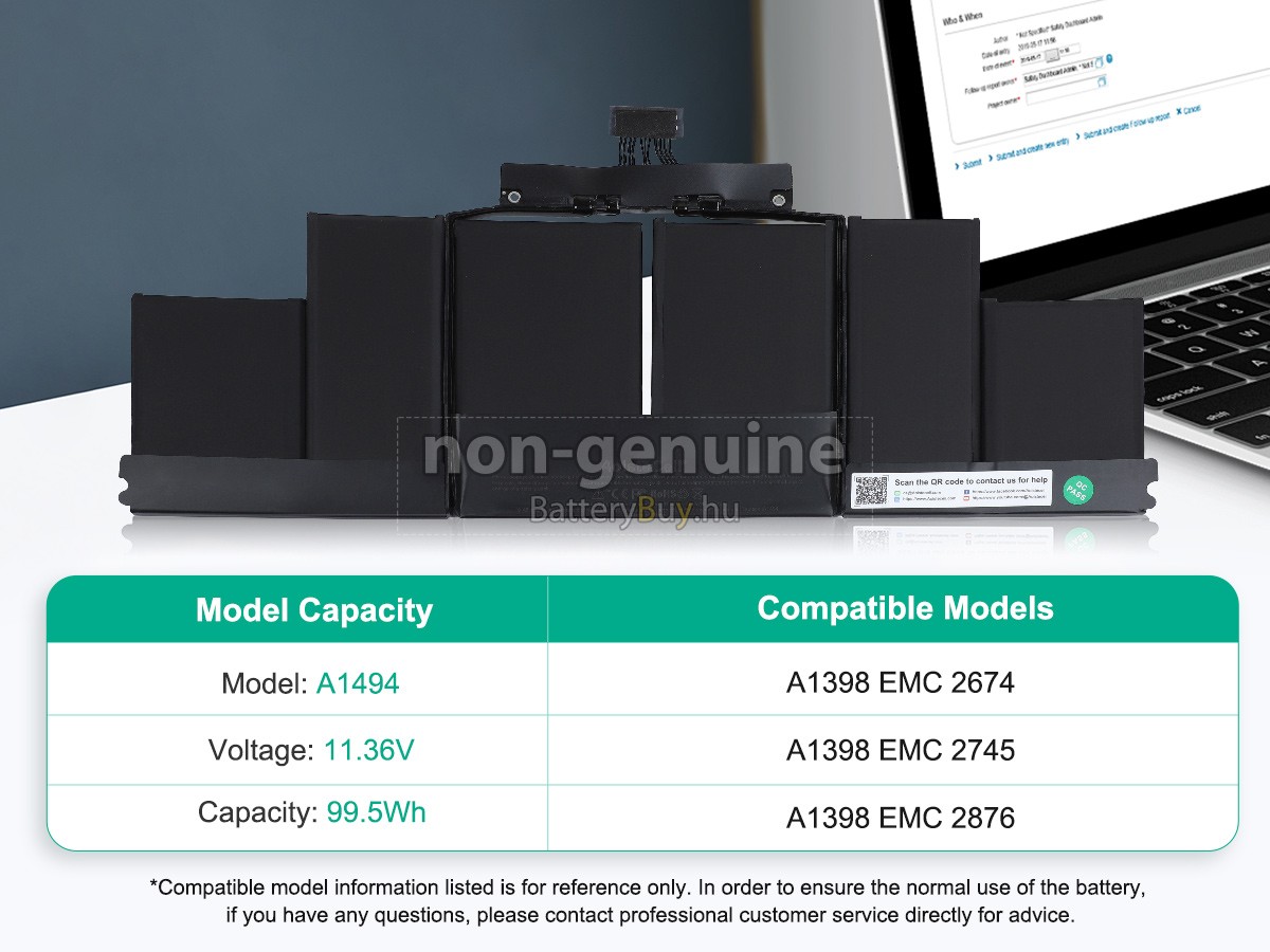 Apple MacBook Pro 15.4 inch Retina MGXA2LL/A helyettesítő akkumulátor