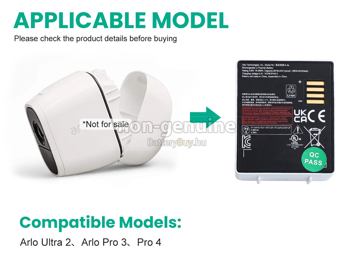 Arlo ULTRA 2 helyettesítő akkumulátor