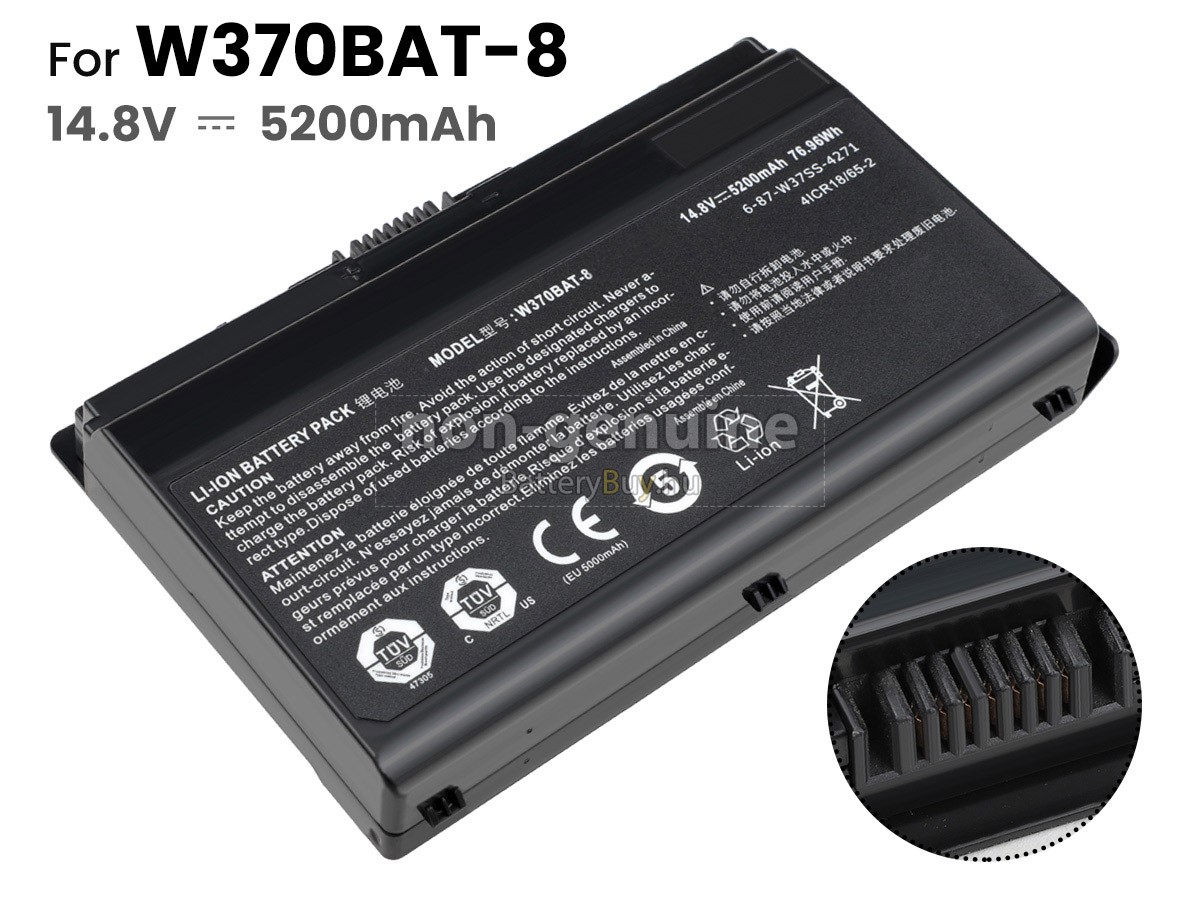 Clevo W370BAT-8 laptop helyettesítő akkumulátor