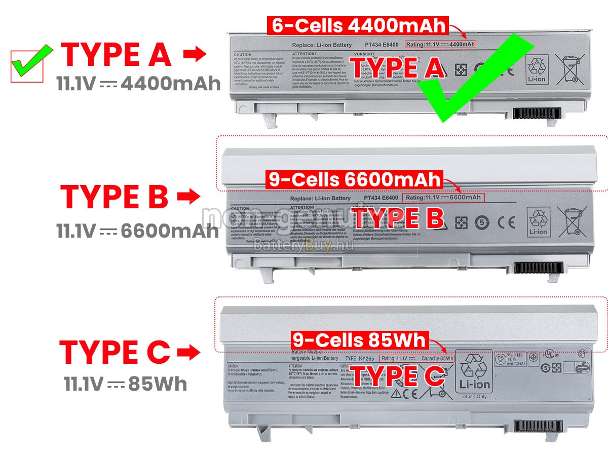 Dell Latitude E6410 helyettesítő akkumulátor