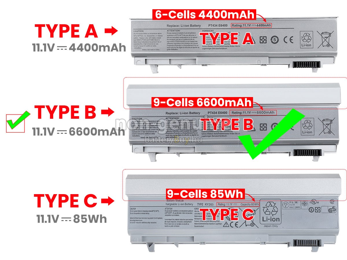 Dell Latitude E6410 helyettesítő akkumulátor