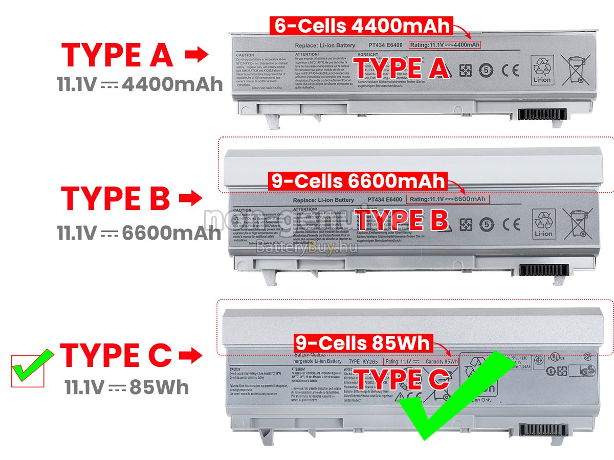 Dell Latitude E6410 helyettesítő akkumulátor