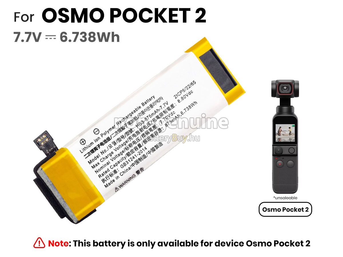 DJI OSMO POCKET helyettesítő akkumulátor