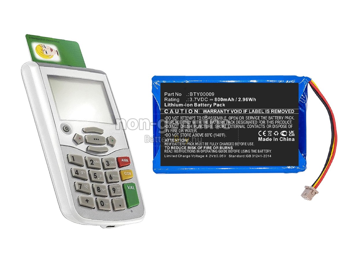 Ingenico BTY00009 helyettesítő akkumulátor