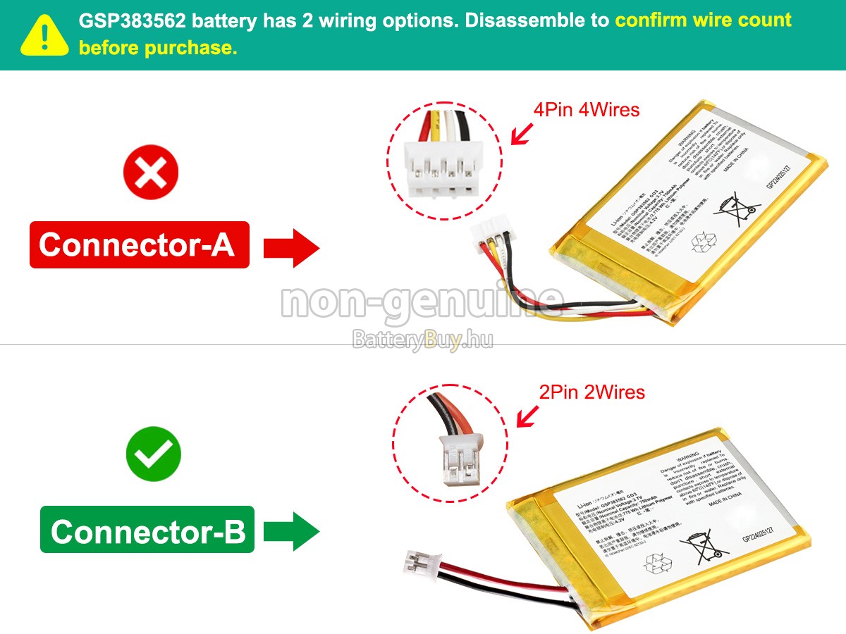 JBL GSP383562 helyettesítő akkumulátor