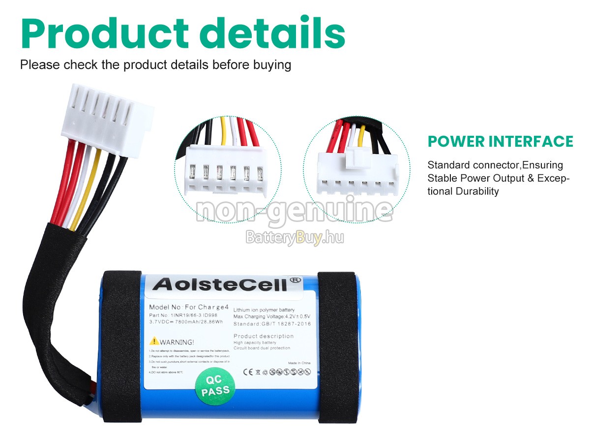 JBL CHARGE4WHTAM helyettesítő akkumulátor