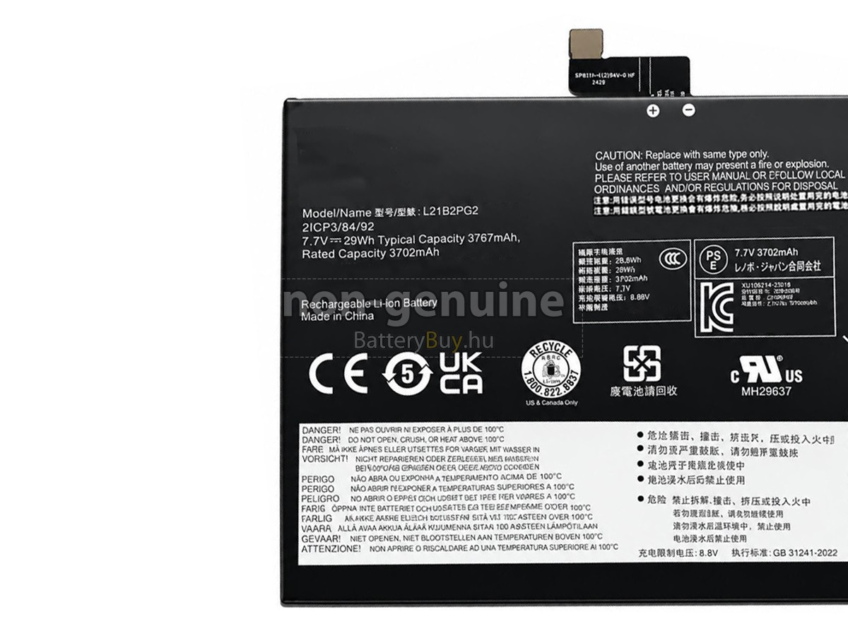 Lenovo 5B11F38377 helyettesítő akkumulátor