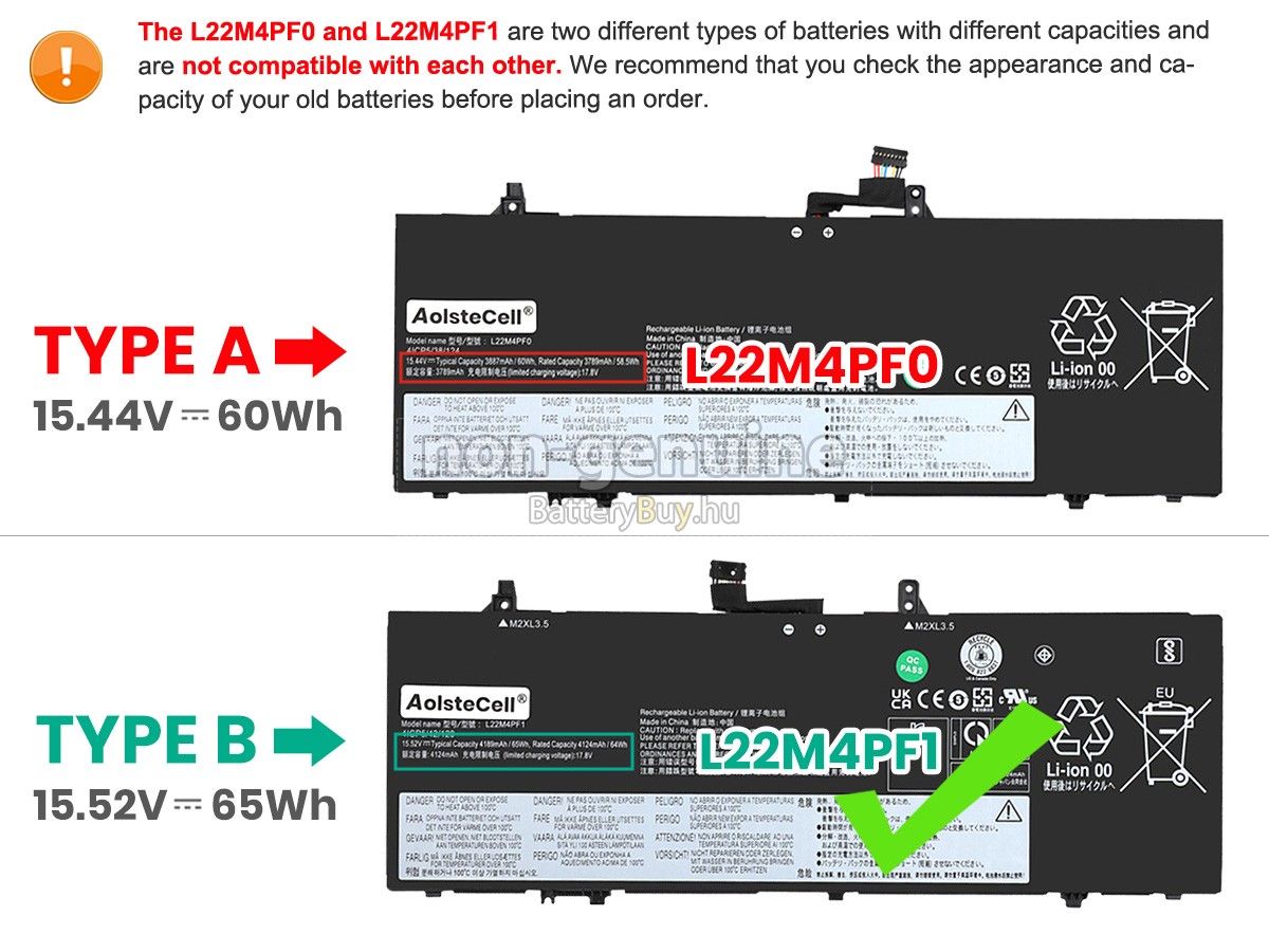 Lenovo YOGA SLIM 6 14APU8-82X30044MH helyettesítő akkumulátor