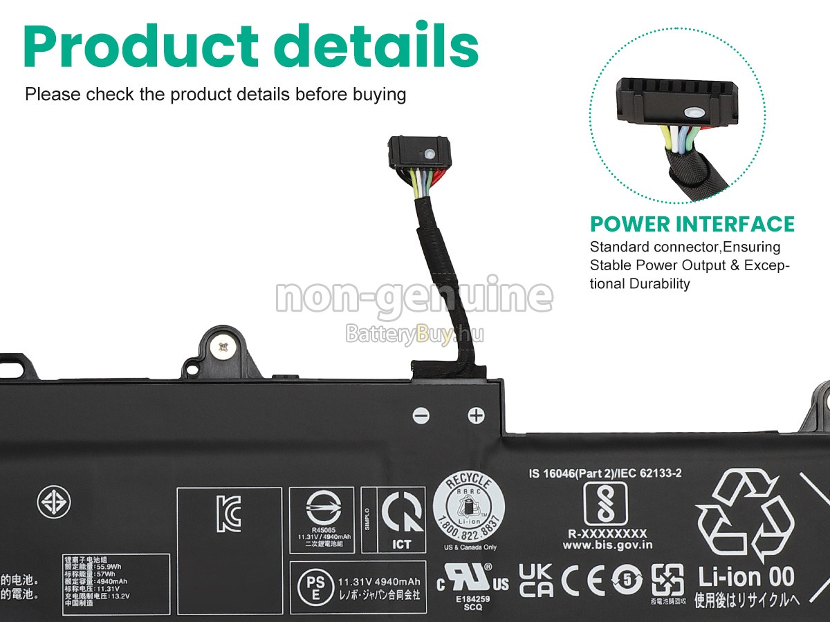 Lenovo L23M3P72 helyettesítő akkumulátor