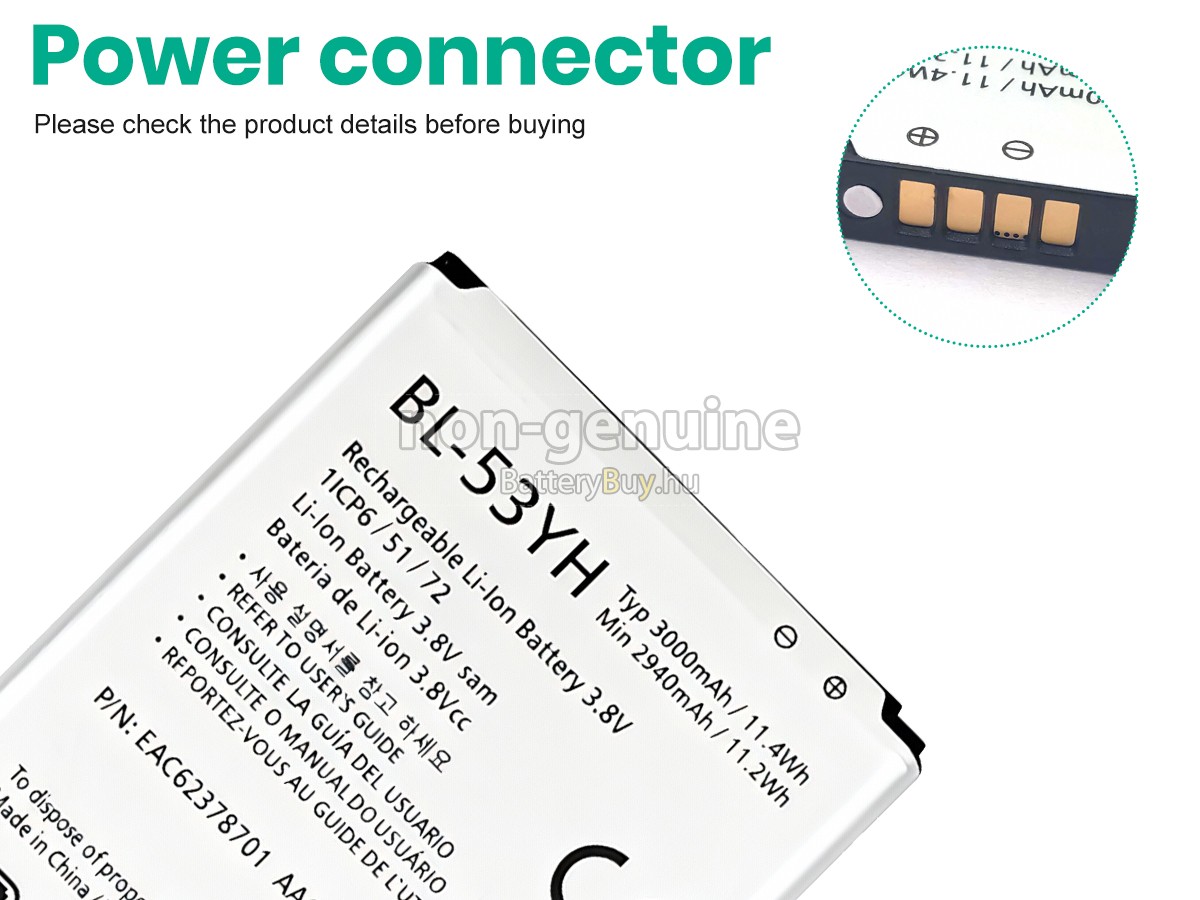 LG D851 helyettesítő akkumulátor