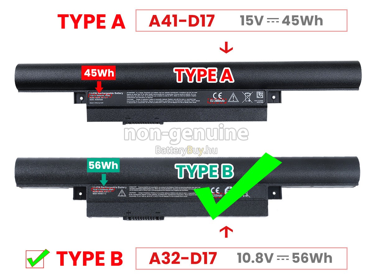 Medion A41-D17 helyettesítő akkumulátor