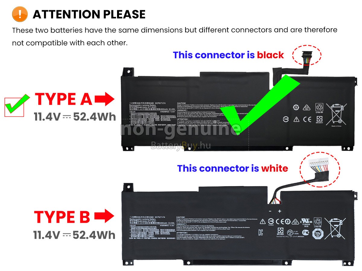 MSI MODERN 14 C12M-040NL helyettesítő akkumulátor