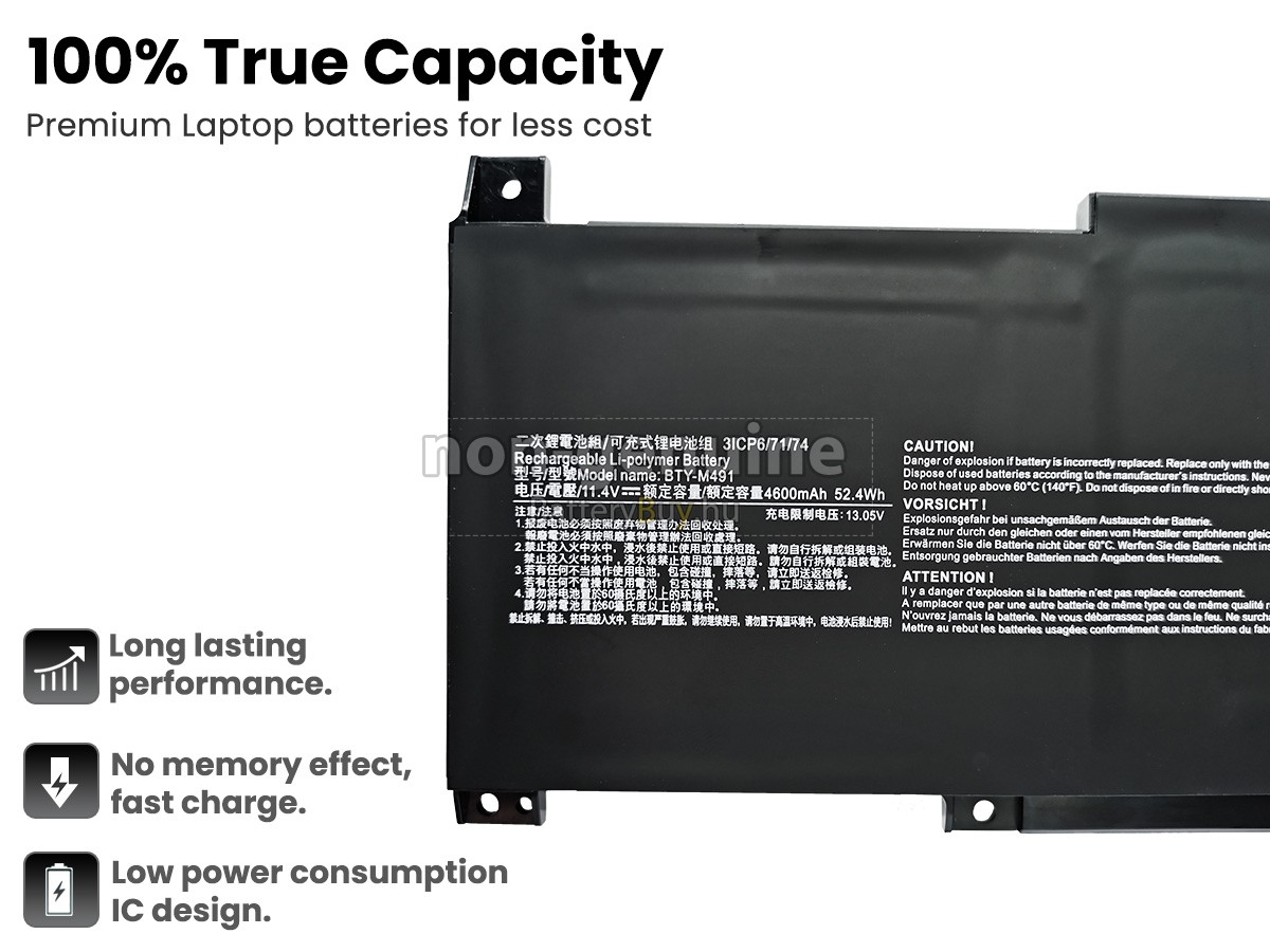 MSI MODERN 14 C12M-040NL helyettesítő akkumulátor