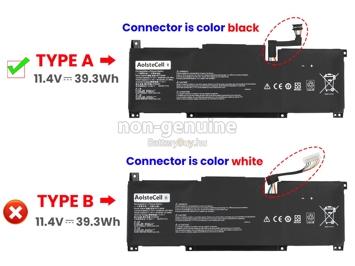 MSI MODERN 14 C12M-040NL helyettesítő akkumulátor