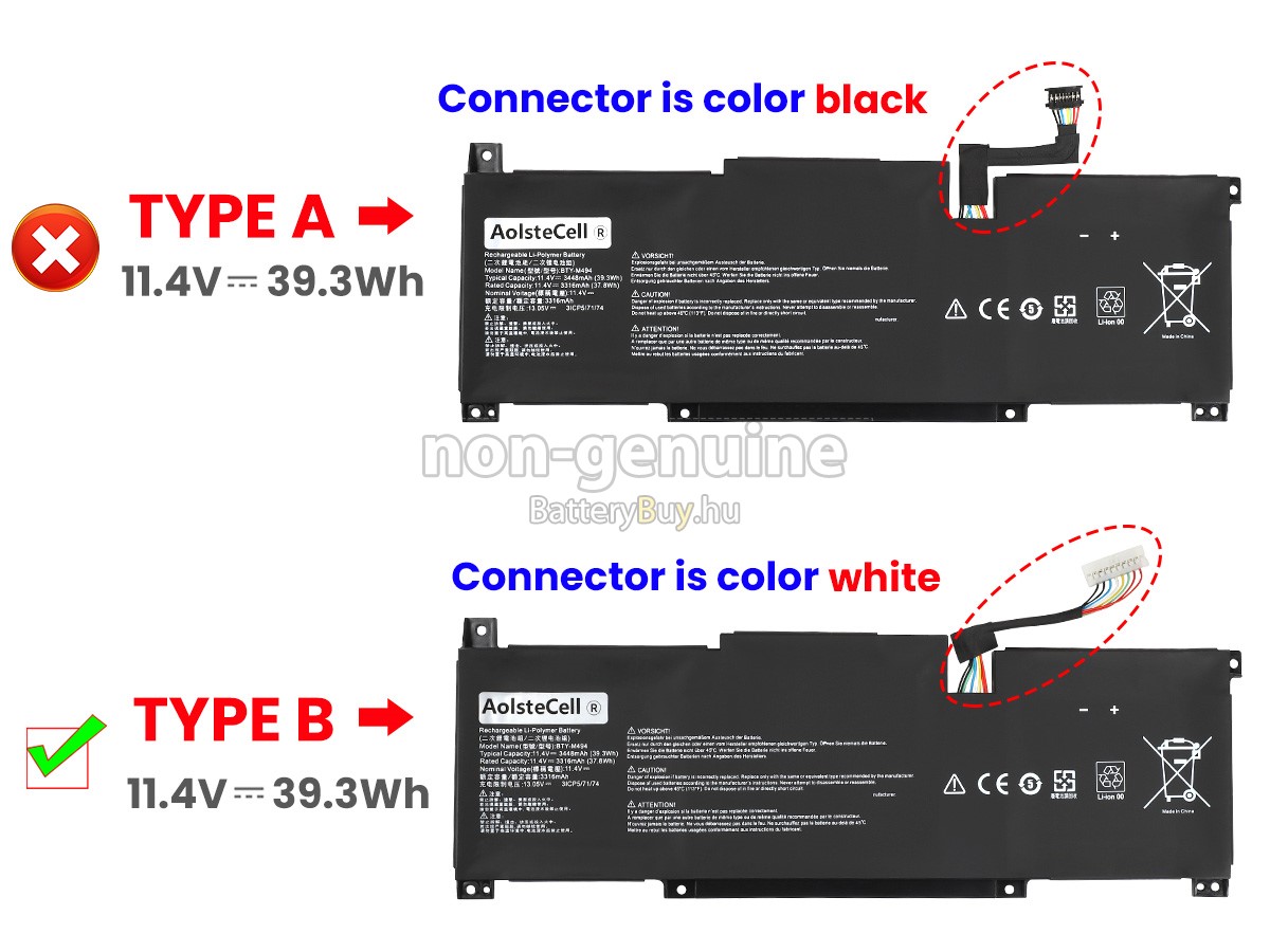 MSI MODERN 14 C12M-040NL helyettesítő akkumulátor