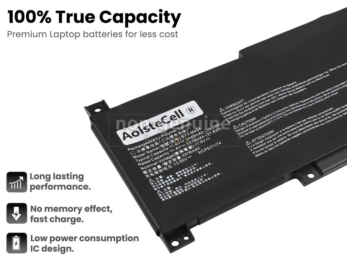 MSI MODERN 14 C12M-040NL helyettesítő akkumulátor