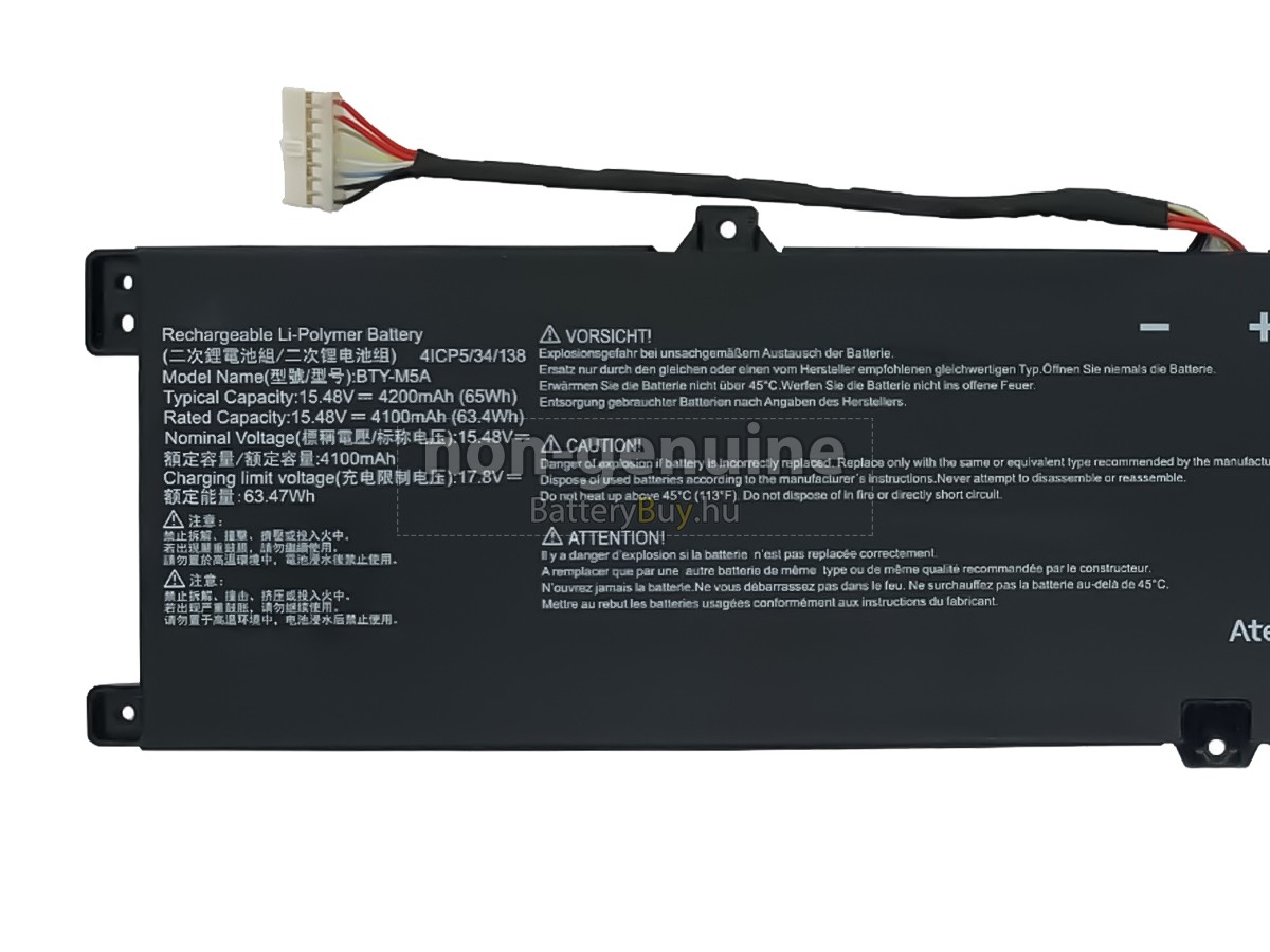 MSI SWORD 16 HX B14VFKG-485TW helyettesítő akkumulátor