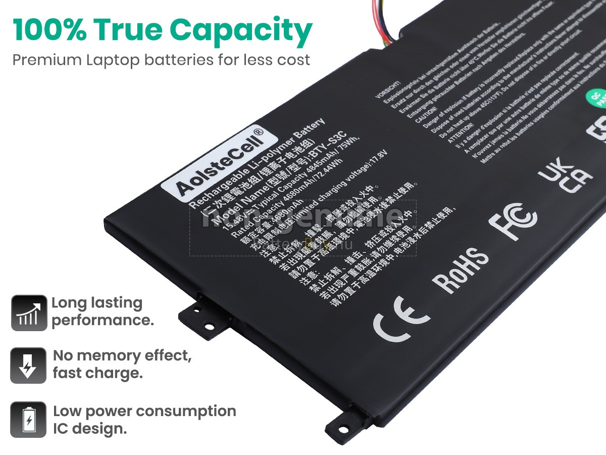 MSI PRESTIGE 13 AI EVO A1MG-4765JP helyettesítő akkumulátor