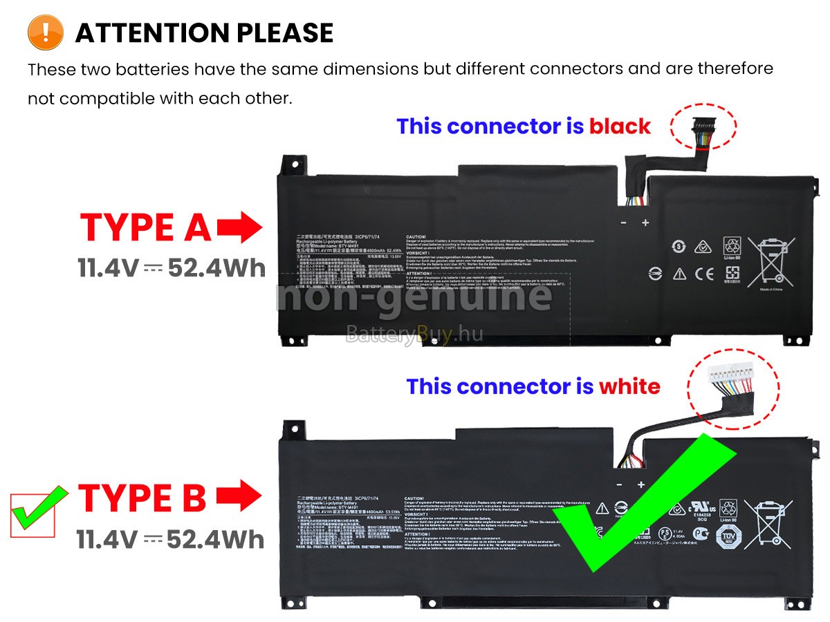 MSI MODERN 14 C12M-040NL helyettesítő akkumulátor