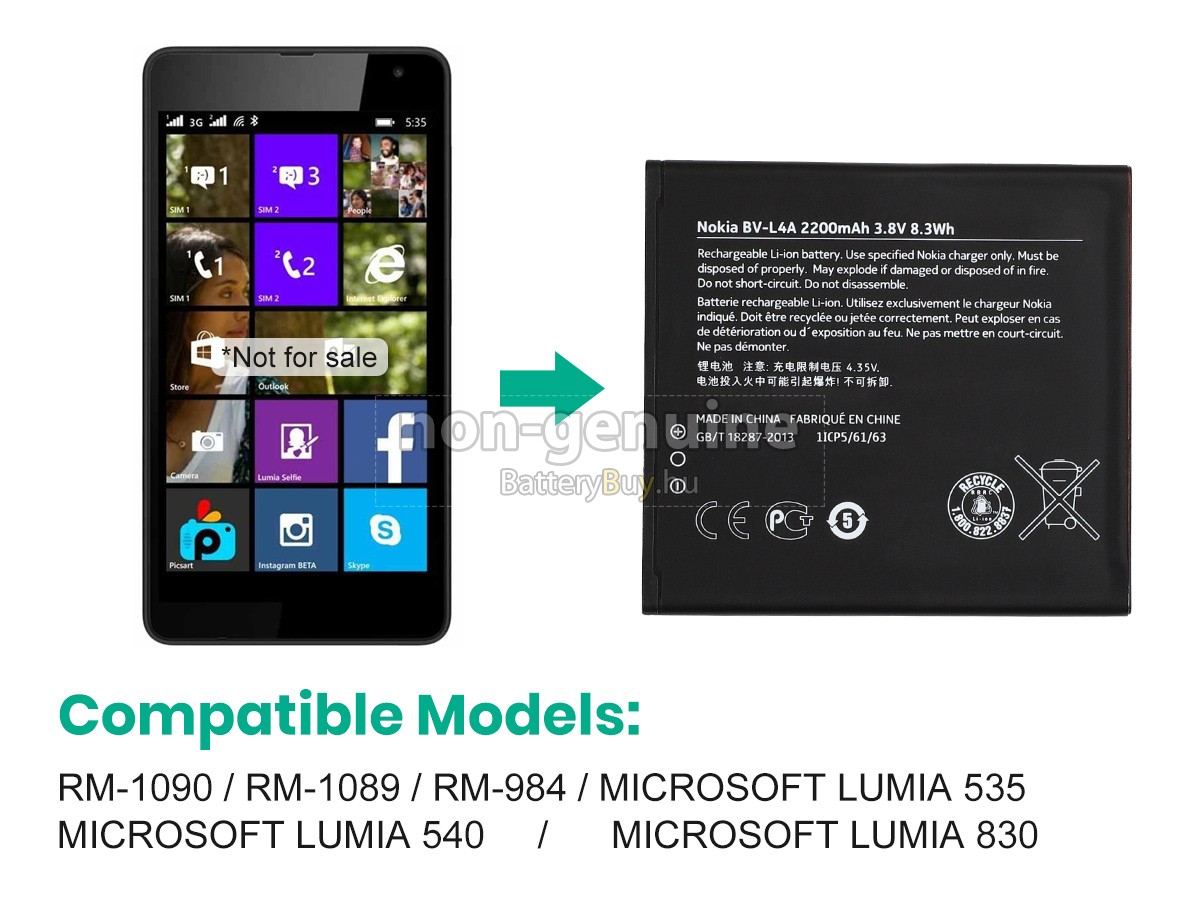 Nokia BL-L4A helyettesítő akkumulátor