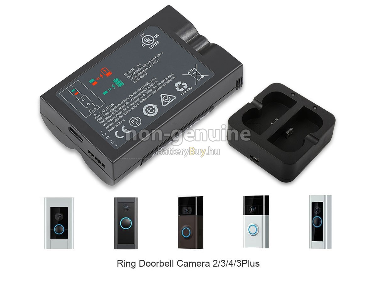 Ring DOORBELL 4 WIRELESS DOORBELL WITH CAMERA helyettesítő akkumulátor
