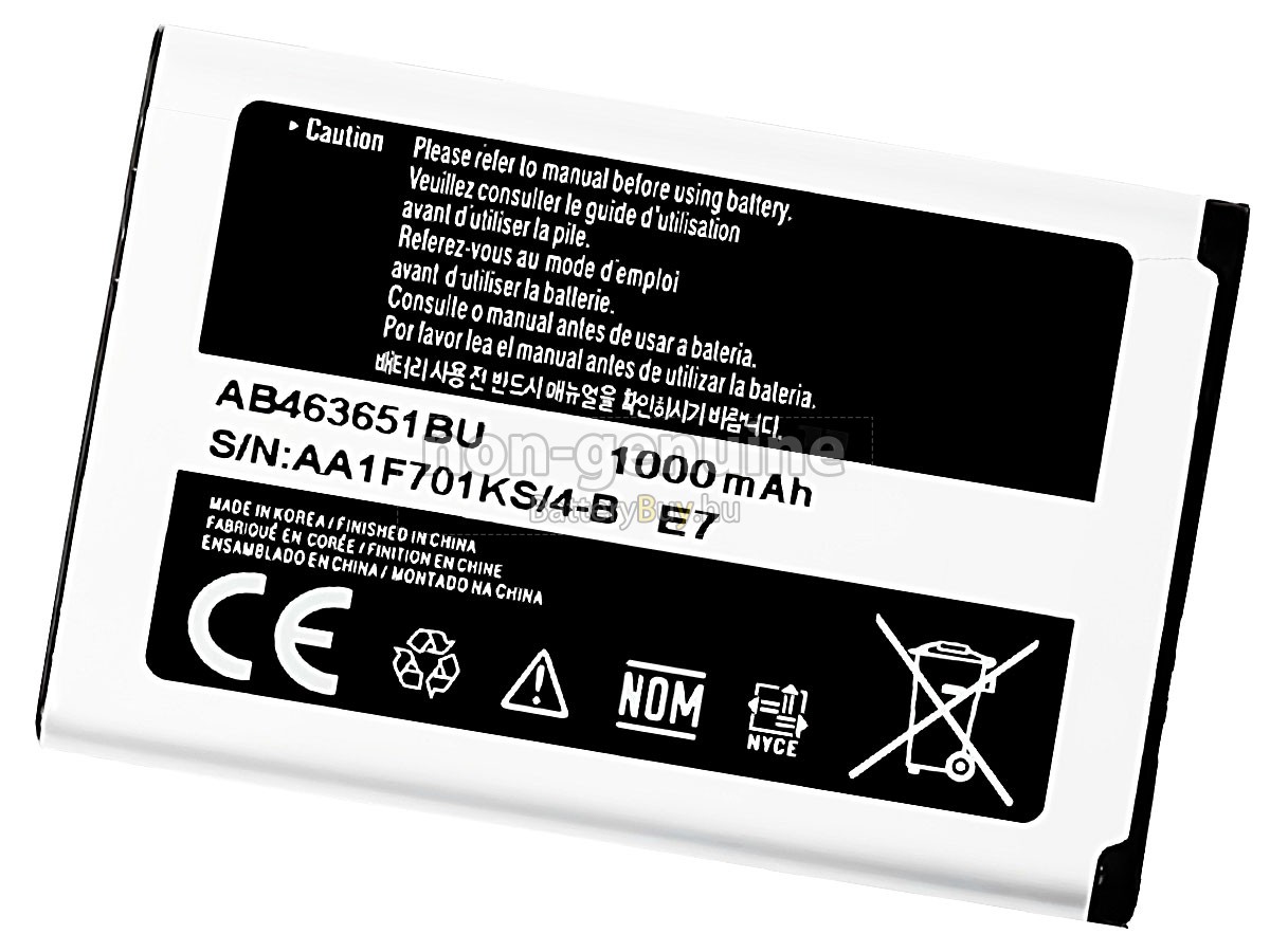 Samsung AB463651BU helyettesítő akkumulátor
