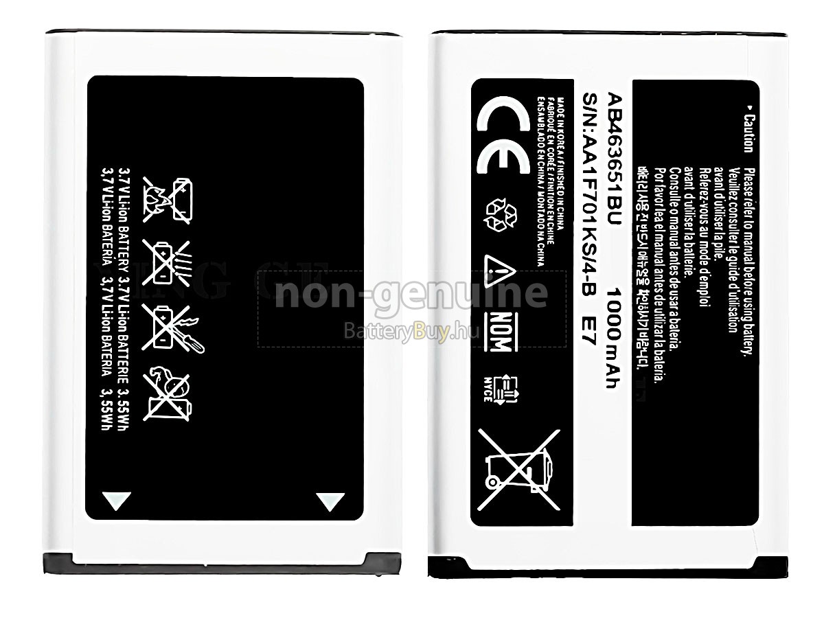 Samsung AB463651BU helyettesítő akkumulátor