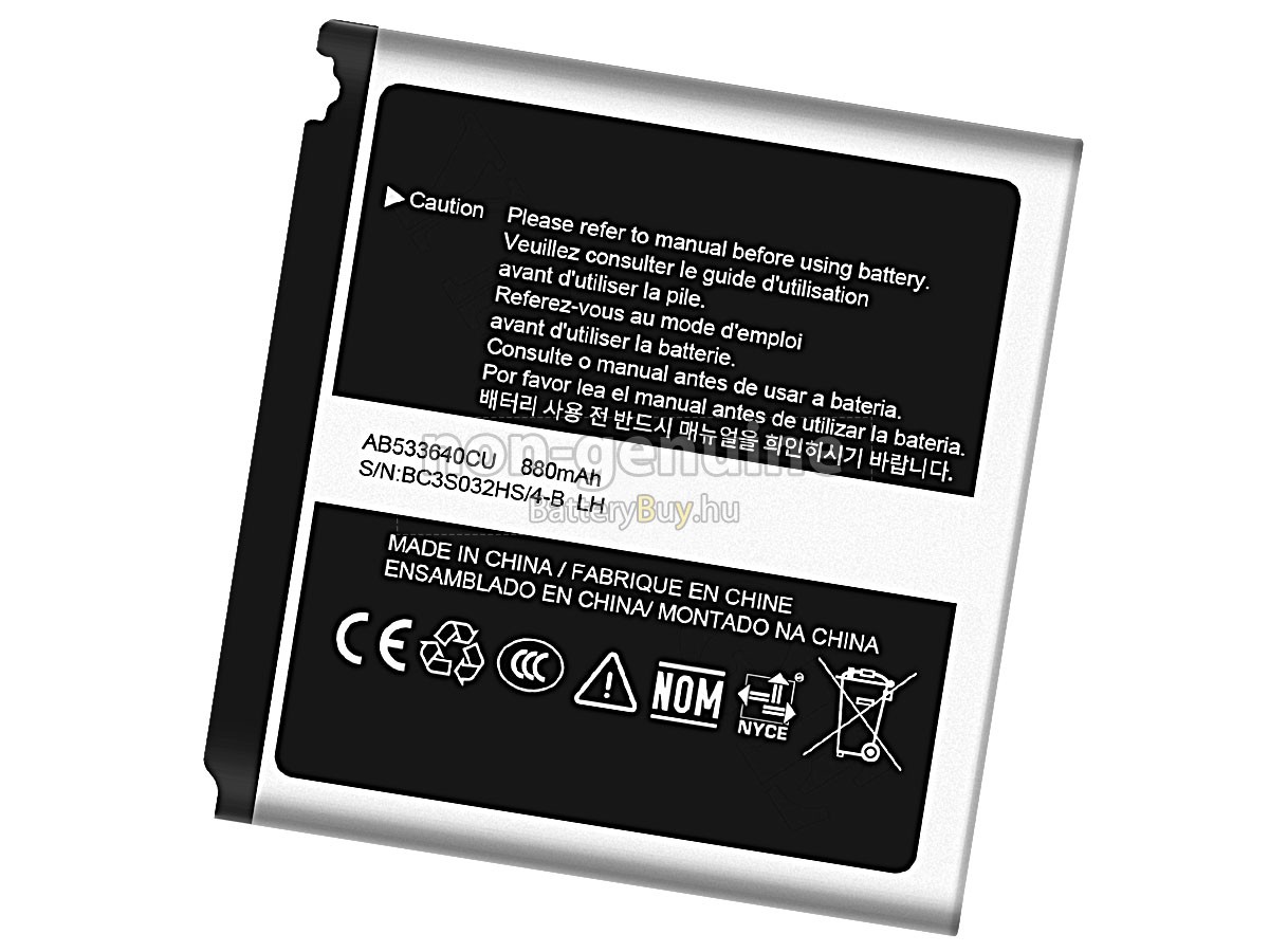 Samsung AB533640CU helyettesítő akkumulátor