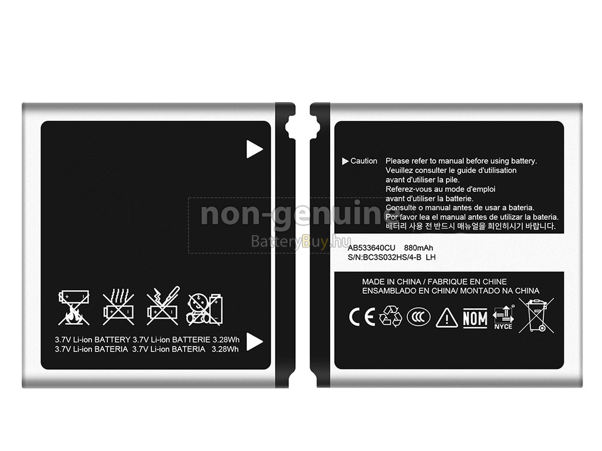 Samsung AB533640CU helyettesítő akkumulátor