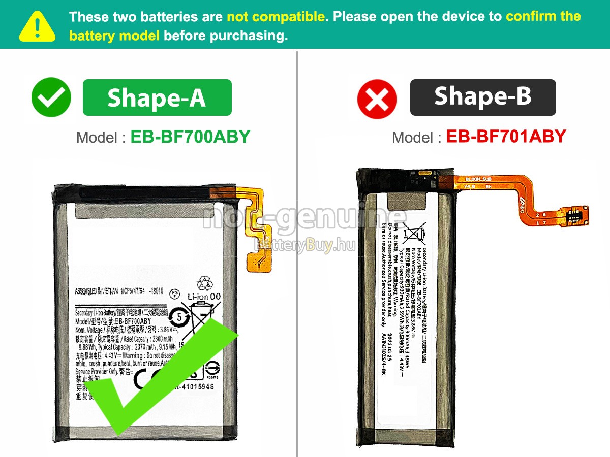 Samsung GALAXY Z FILP 1 helyettesítő akkumulátor
