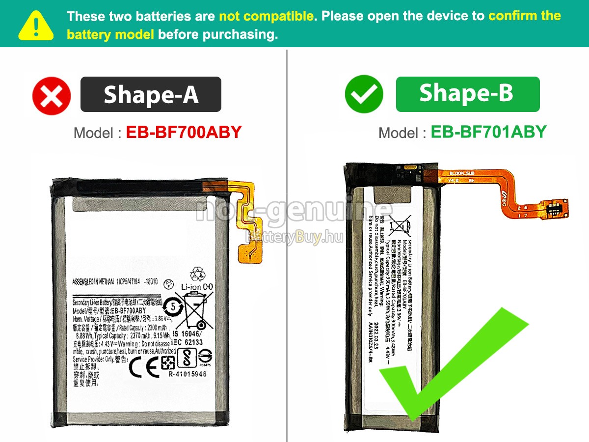 Samsung GALAXY Z FILP 1 helyettesítő akkumulátor