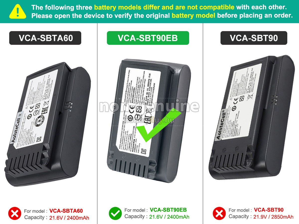 Samsung VS20T7511T5/AA helyettesítő akkumulátor