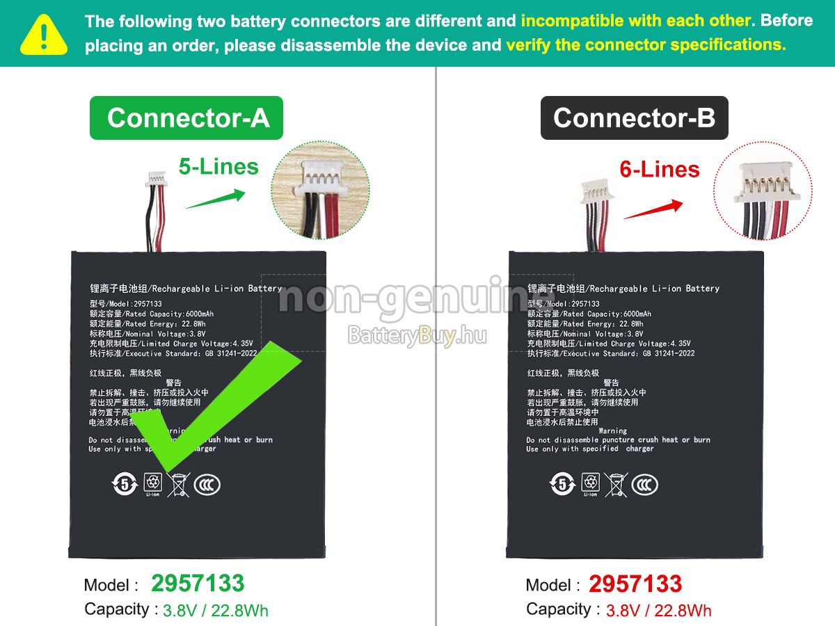 Teclast TA10 helyettesítő akkumulátor