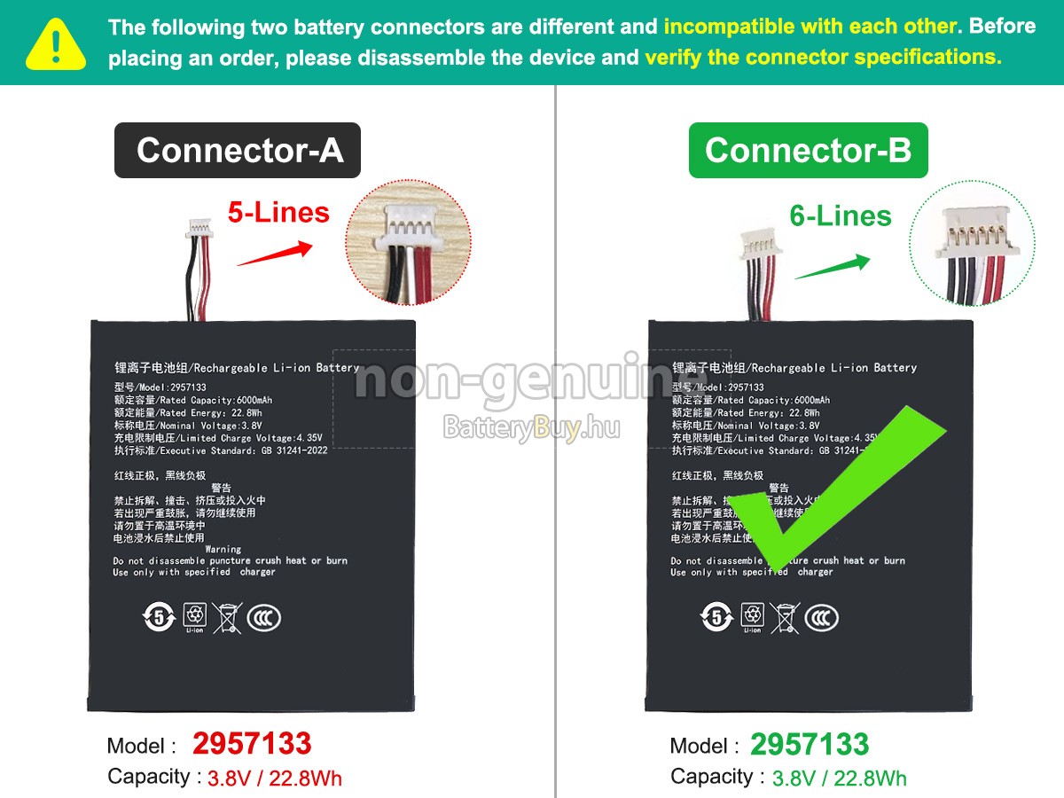 Teclast TA10 helyettesítő akkumulátor
